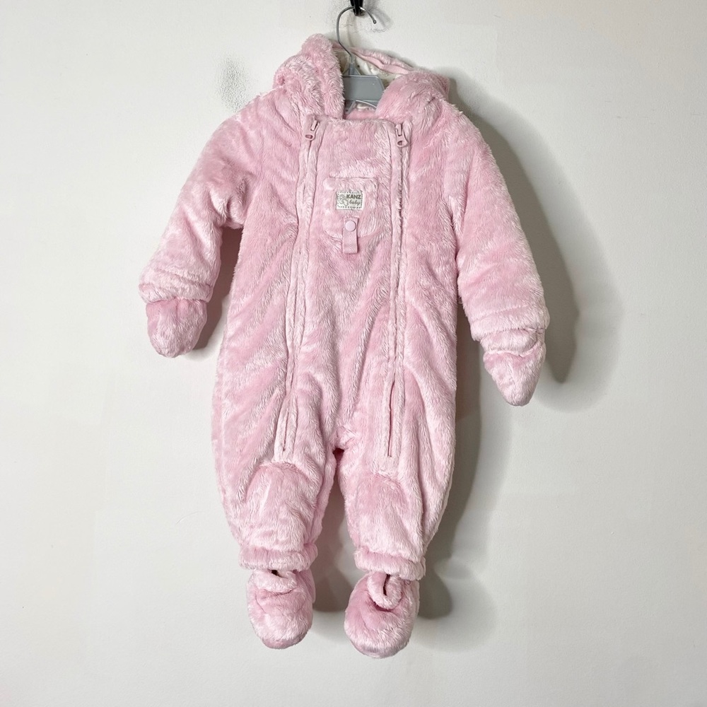 Baby Kanz Girl’s Size 6 Month 6M Pink Bunting Bear Winter Outdoor One Piece Suit